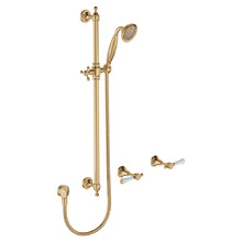 Lillian Lever Rail Shower Set With Ceramic White Handle